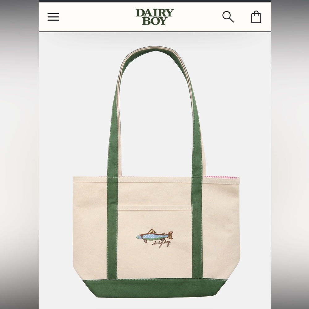 Dairy Boy Green Fish Tote